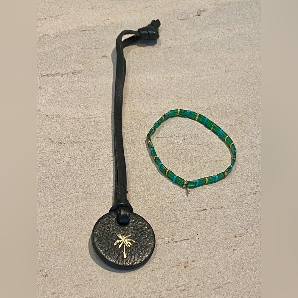 SHASHI Tilu Bracelet and Palm Tree Leather Keyring/Charm